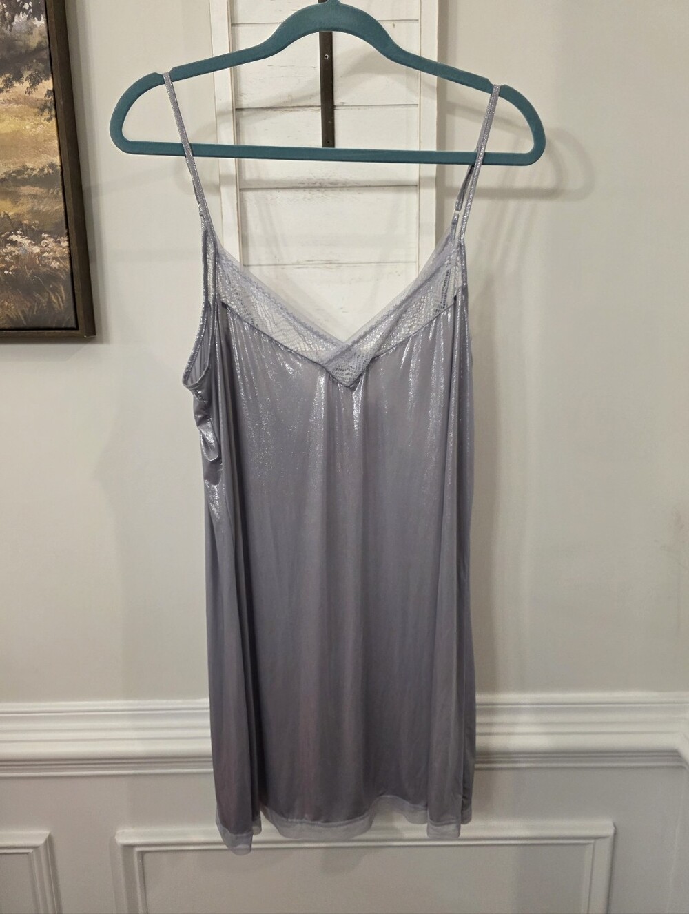 Victoria's Secret Silver Shimmer Lingerie Size Large